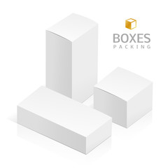 white 3D rectangles