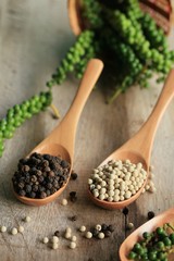 Green seeds with dried pepper
