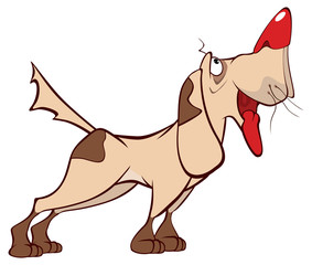 a hunting dog. Cartoon