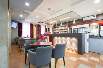 Interior of a modern cafe