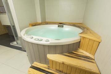 Jacuzzi bath in spa wellness center