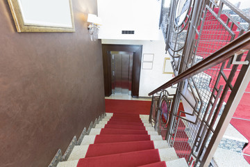 Corridor with stairs - hotel interior