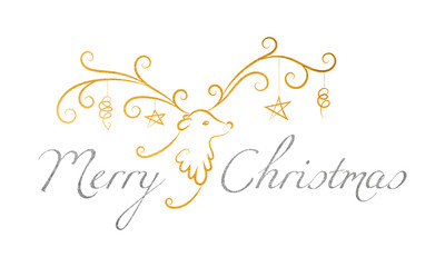 Christmas reindeer with text Merry Christmas.