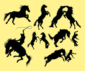 Horse action silhouettes.