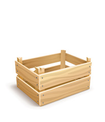 Wooden box for fruits and vegetables keeping. Eps10 vector