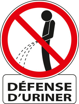 Panneau d&eacute;fense d'uriner