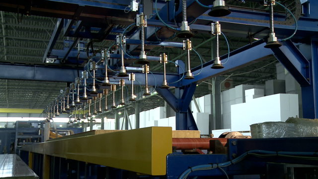 Factory's production workshop. View of conveyor