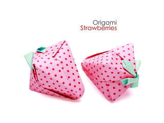 Origami strawberries