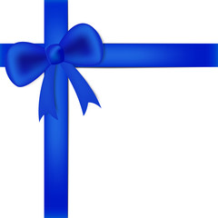 Blue ribbon on white box