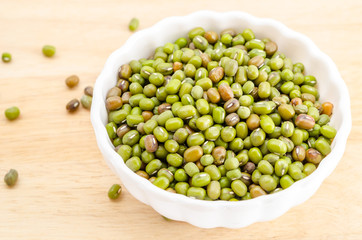 Healthy vegetarian super foods ingredient mung beans.