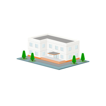 Vector isometric administrative building.
