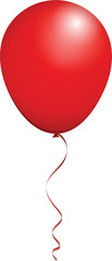 Color Glossy Red Balloon isolated on White in Vector