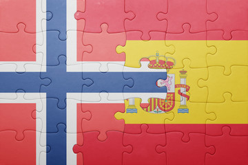 puzzle with the national flag of cambodia and iran