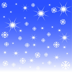 Snowflakes on a blue background