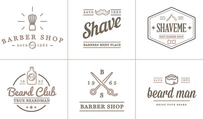 Obraz premium Set of Vector Barber Shop Elements and Shave Shop Icons Illustration can be used as Logo or Icon in premium quality