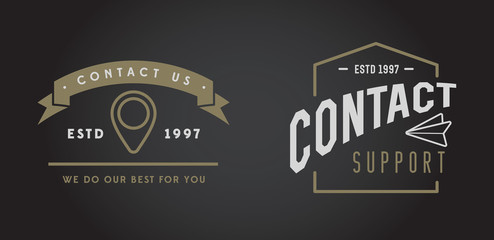 Set of Contact us Service Elements and Assistance Support can be used as Logo or Icon in premium quality