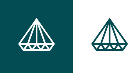 Diamond Icon Vector Set of two, Minimal Flat style