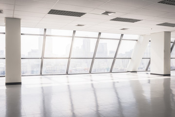 empty office space with large window