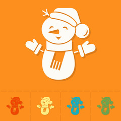 Funny Snowman With Scarf 