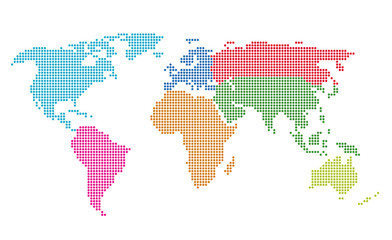 Fototapeta na wymiar Dotted World Map