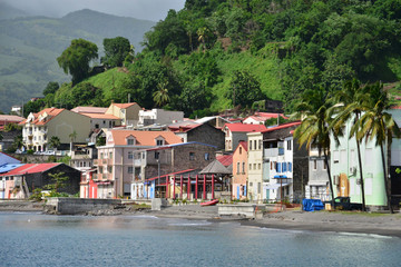 Martinique, picturesque city of Saint Pierre in West Indies