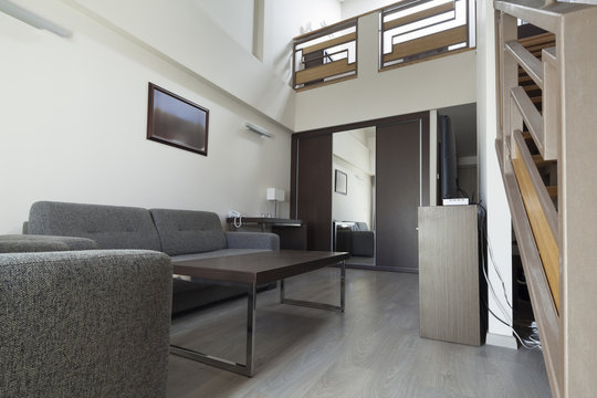 staricase in duplex apartment interior