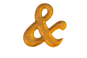 & Alphabet made from golden teak