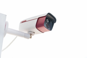 CCTV security camera on white
