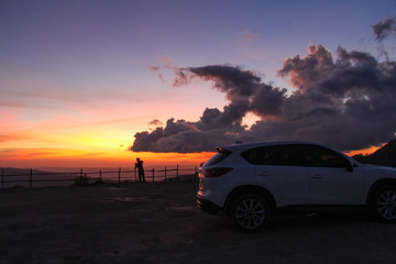 Fototapeta premium Sunset at Phu Tub Berk in Phetchabun province,Thailand.