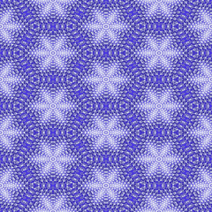 Abstract seamless fractal pattern of white snowflakes