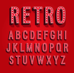 Retro font with light bulbs. - 98398198