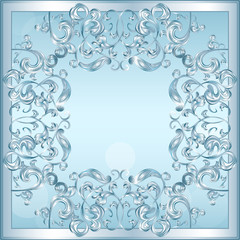 carved frame of ice for picture or photo