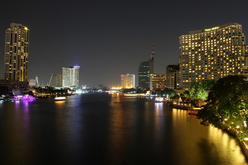 Fototapeta na wymiar Night Scenery of Bangkok Thailand