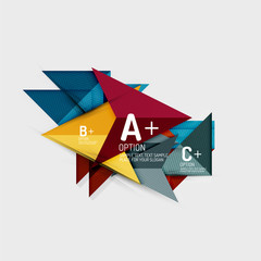 Paper style abstract geometric shapes with infographic options