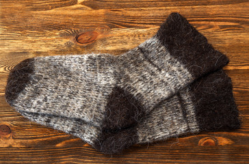 Fototapeta na wymiar Knitted wool socks