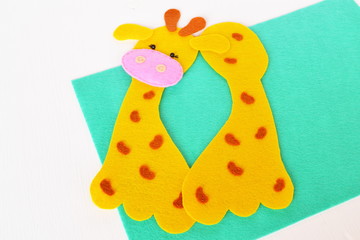 Handmade felt giraffe 