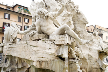 Fountain of the Four Rivers piazza navona Rome