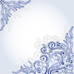 frost abstract background with floral pattern