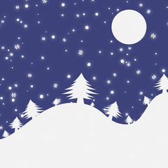 Fototapeta na wymiar vector christmas at night