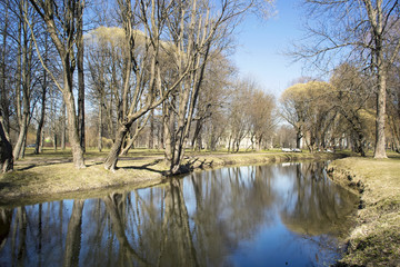 Autumn river landscape.