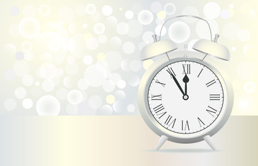 New Year's background with clock.Vector illustration.