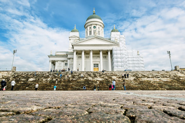 The square and the Cathedral in Helsinki.Finland.