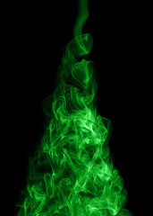 Christmas tree of smoke on black pattern
