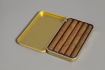 Open Metal Cigar Box