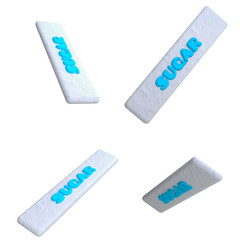 Small paper sugar pack in plasticine or clay style.