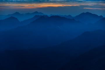 Sunset over the Fagaras Mountains, Southern Carpathians