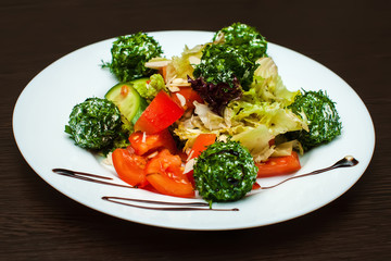 Salad with fresh vegetables and feta cheese