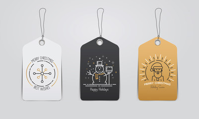 Collection of Christmas and New Year cute gift tags