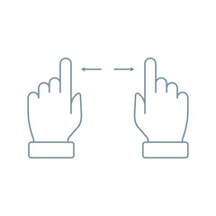 Multi touch, hand, finger, gesture icon