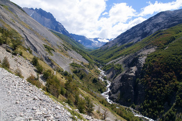 Fototapeta na wymiar Krajobraz Parku Narodowego Torres del Paine.